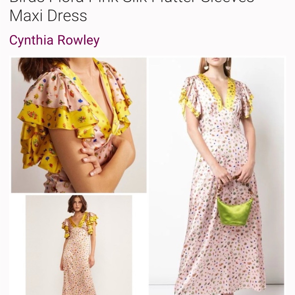 Cynthia Rowley Pink Flutter Sleeve Maxi Dress